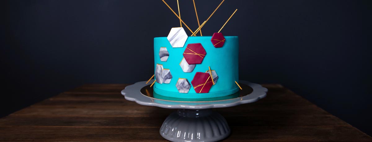 Fondanttorte einem modernen Design