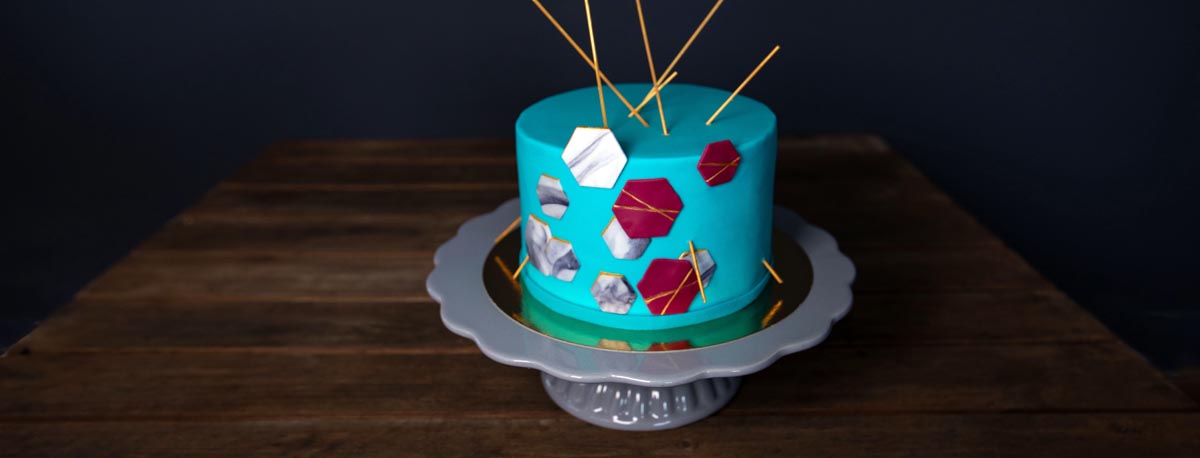 Fondanttorte einem modernen Design