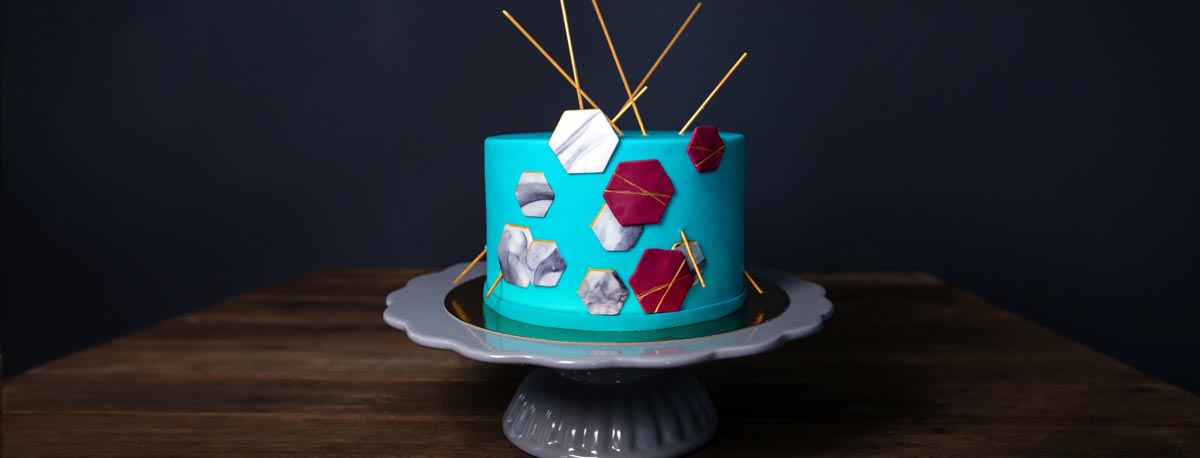 Fondanttorte einem modernen Design