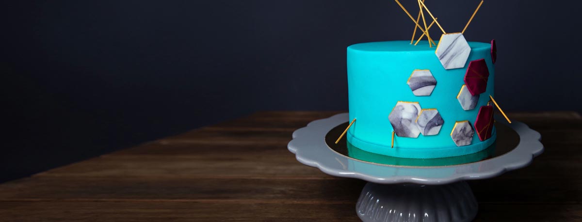 Fondanttorte einem modernen Design