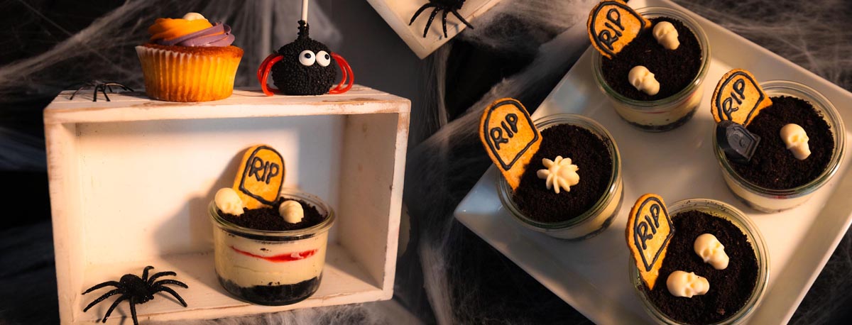 Schichtdessert im Halloween Stil